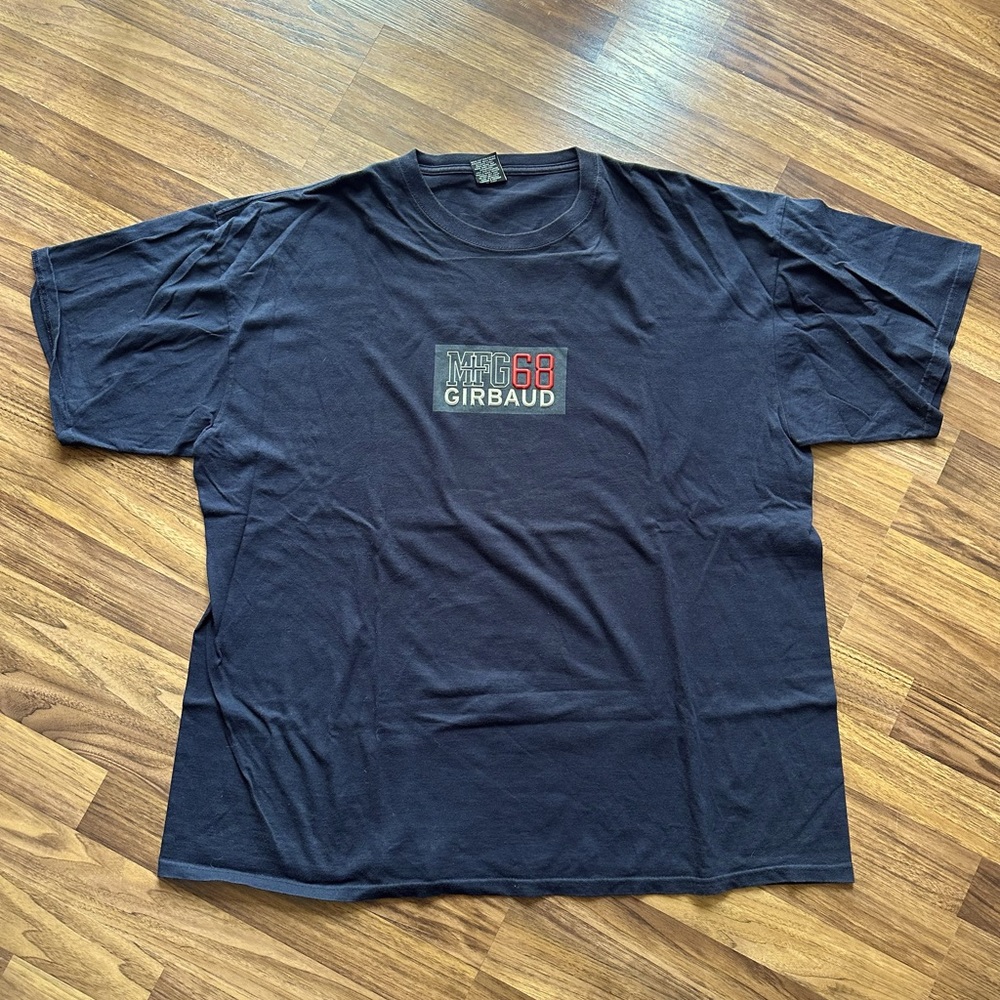 Vintage Marithe Francois Girbaud 3D Spell Out Short Sleeve Shirt Size XXL Navy